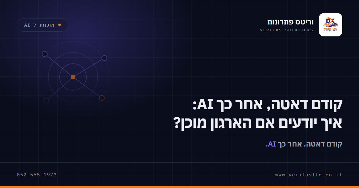 תמונת מאמר: קודם דאטה, אחר כך AI: איך יודעים אם הארגון מוכן?